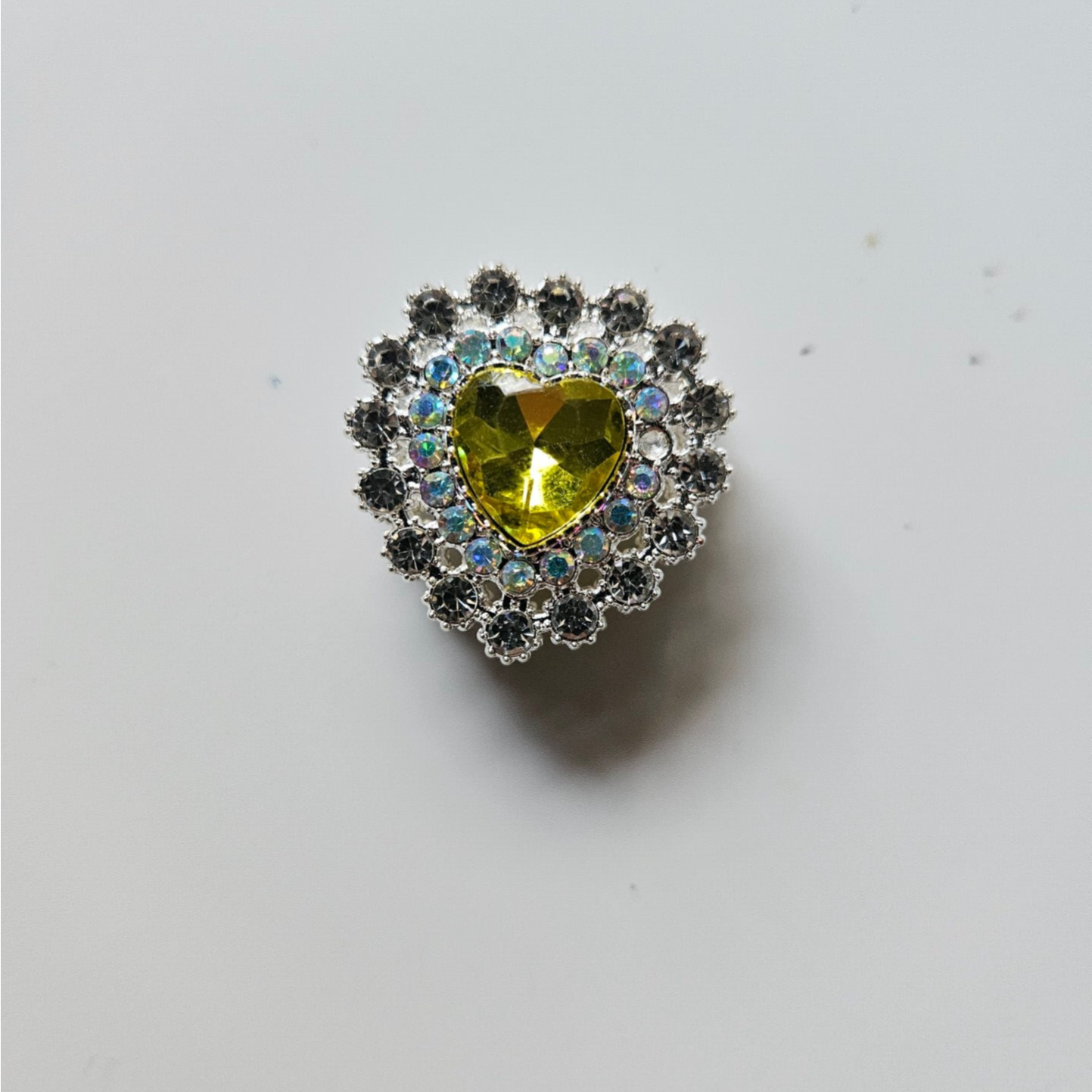Strass berlock och charms hjärtan med gul kristall