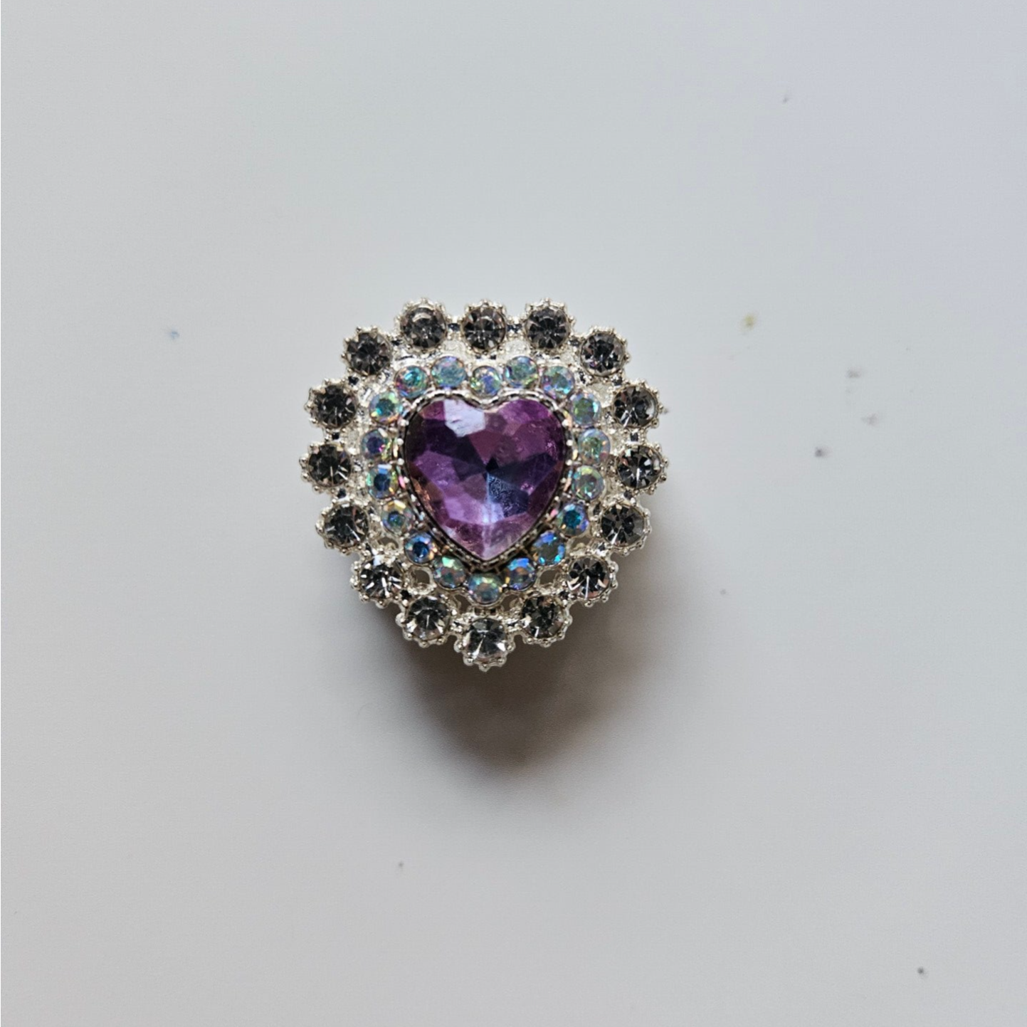 strass berlock och charms - hjärta med lila kristall