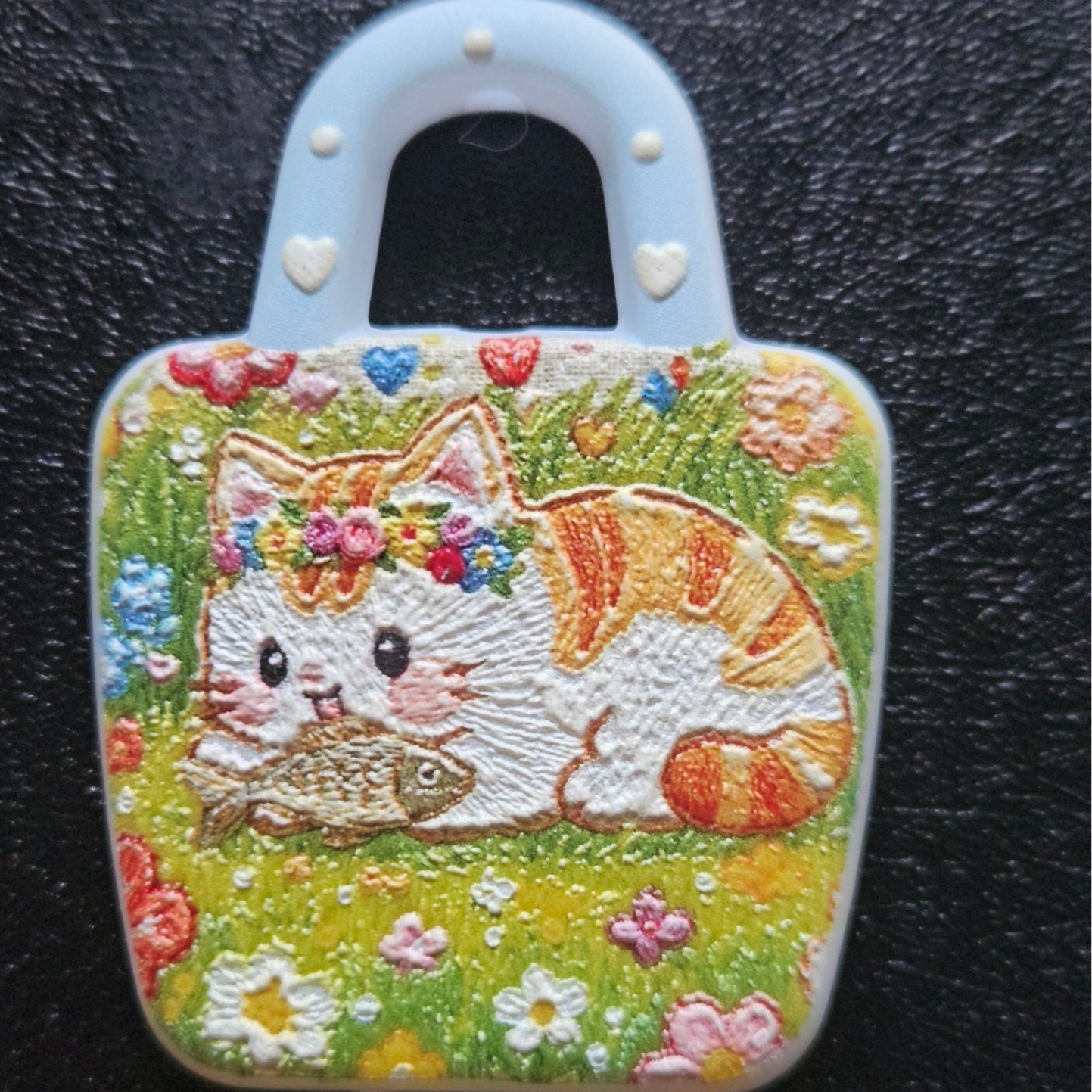 Pärla med genomgående hål - katt motiv