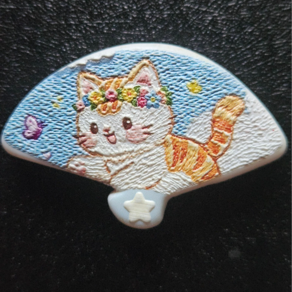 Pärla med genomgående hål - katt motiv