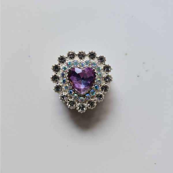 strass berlock och charms - hjärta med lila kristall
