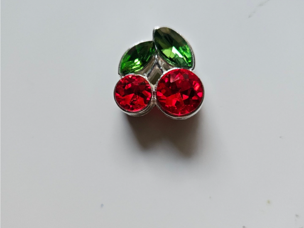 Strass berlocker och charms körsbär med röd kristall