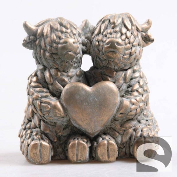 Decoratie Beeld Schotse Hooglanders met Hart