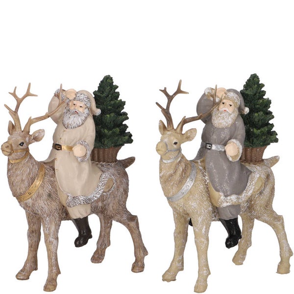 Decoratie Rendier met Kerstman