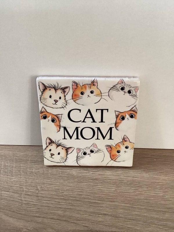 Tegeltje met Tekst: Cat Mom