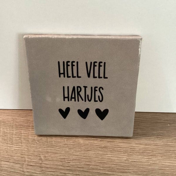 Tegeltje met Tekst: Heel Veel Hartjes ❤️❤️❤️