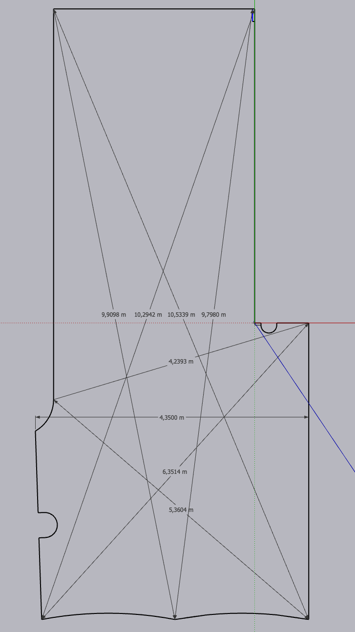 Sketchupt maatwerk tekening van tentdoek 