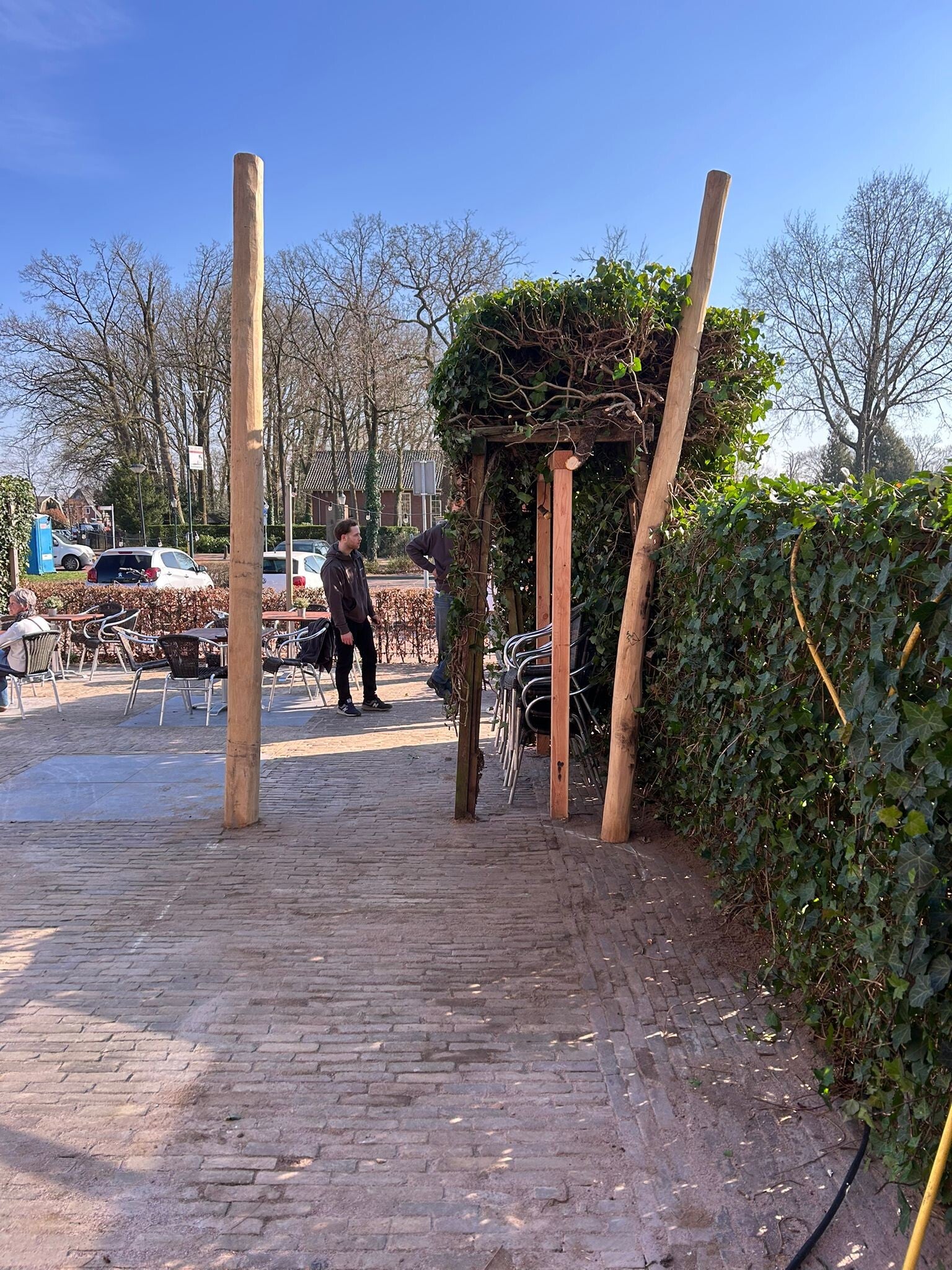 Robinia vaste palen voor een permanente stretchtent overkapping