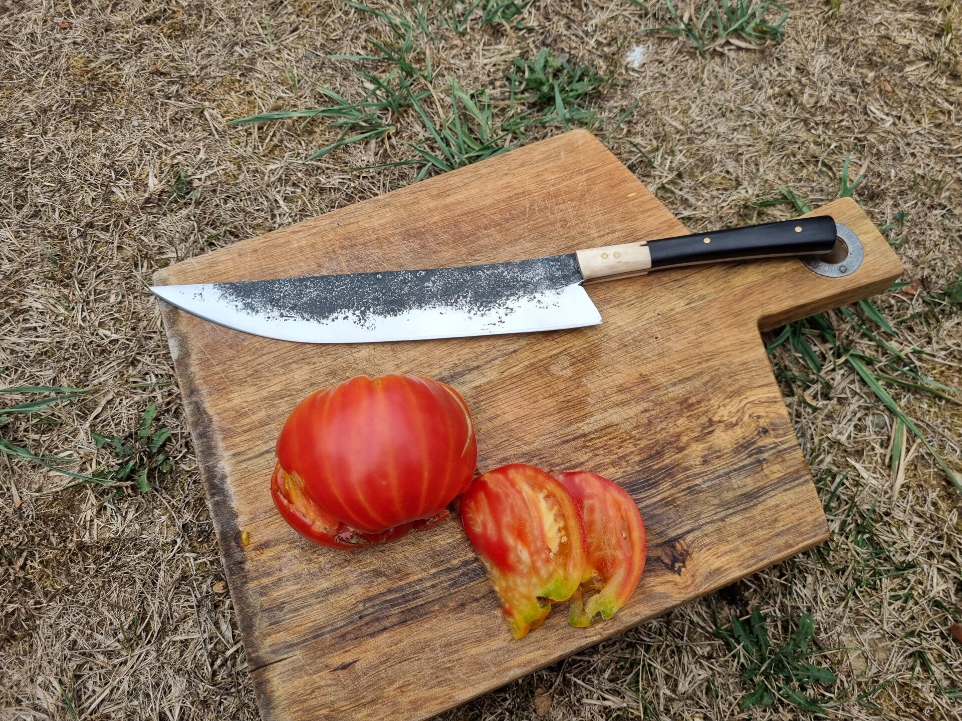 Grand couteau de cuisine forgé en acier carbone 135cr3