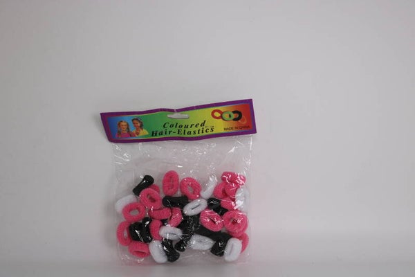 Haargummis in Schwarz, Weiß & Pink (HC01)