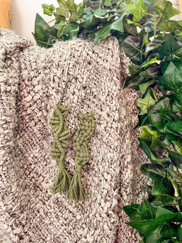 Macramé sleutelhanger Groen