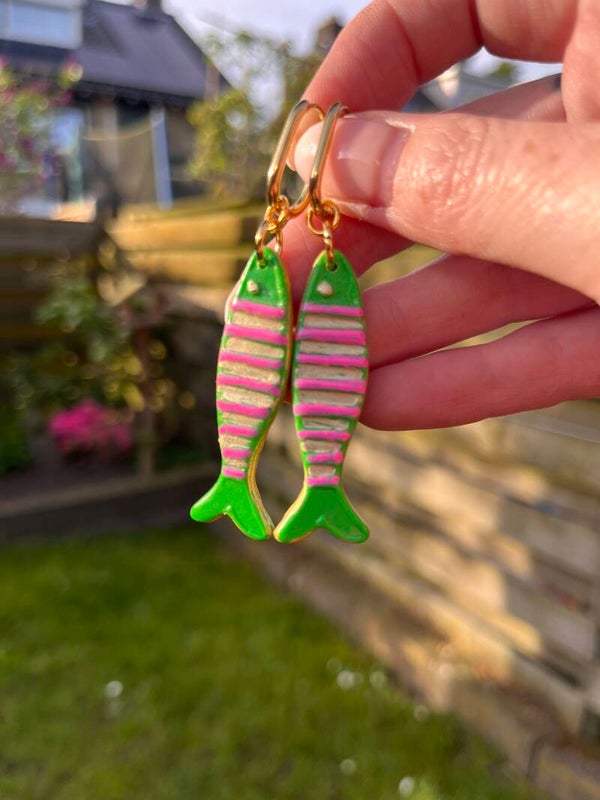 Hippie Fish inclusief stainless steel oorbel