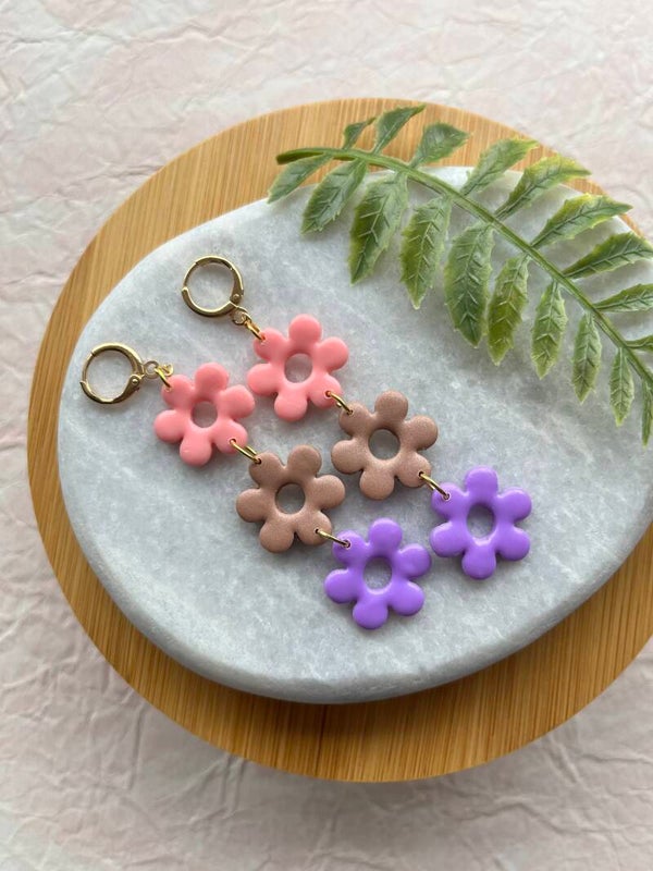Three Flower Roze Beige Lila