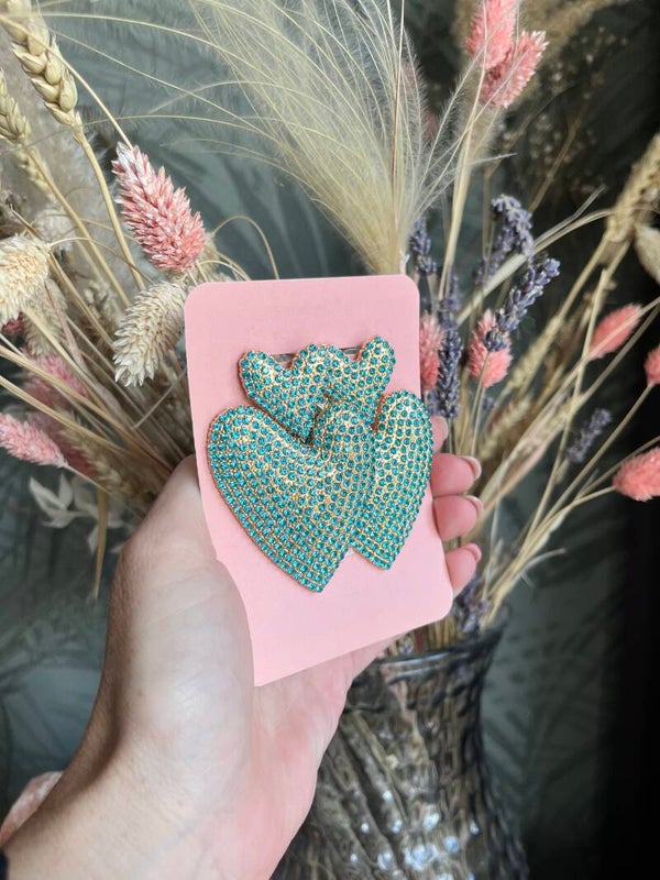 Glitter hearts blue