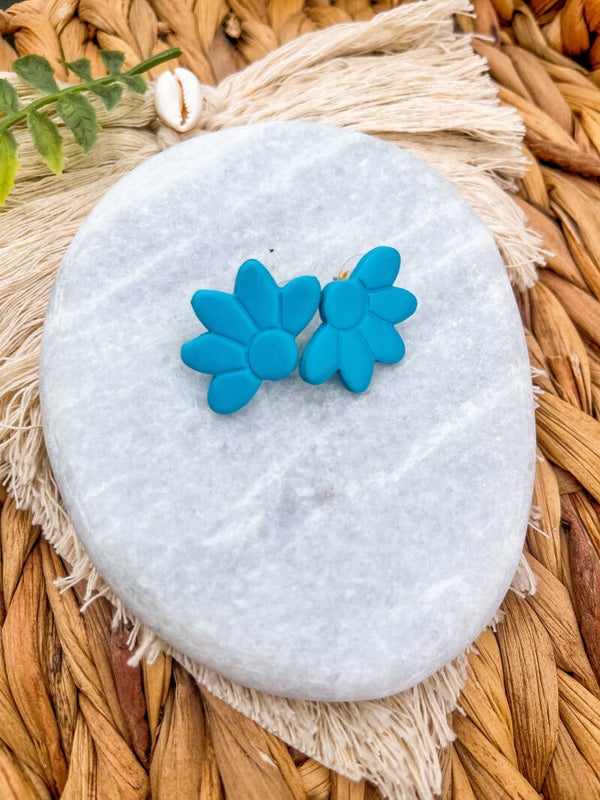 Bloem stud blauw