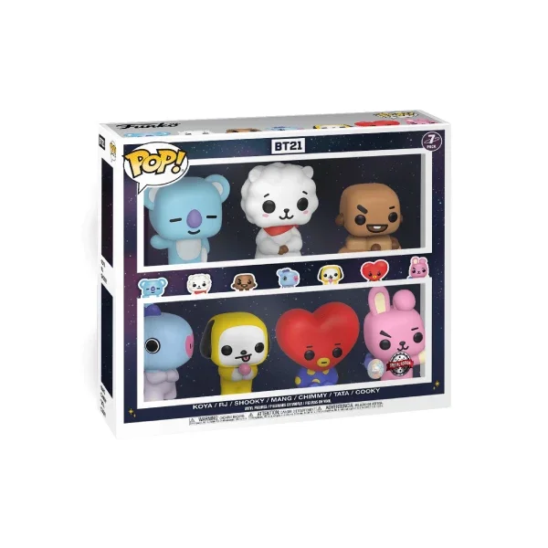 BTS / BT21 7-PACK FIGURINES POP KOYA, RJ, SHOOKY, MANG, CHIMMY, TATA AND COOKY