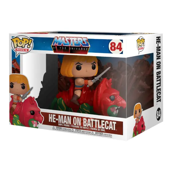 RIDES MOTU MASTERS OF THE UNIVERSE FIGURINE POP 84 HE-MAN ON BATTLE CAT