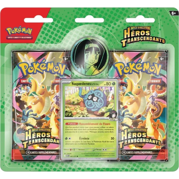 POKEMON DUOPACK ME2.5 MEGA-EVOLUTION HEROS TRANSCENDANTS (SAQUEDENEU D'ERIKA)