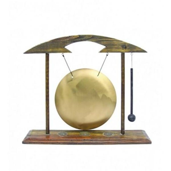 Tafelgong hout en metaal 25 cm