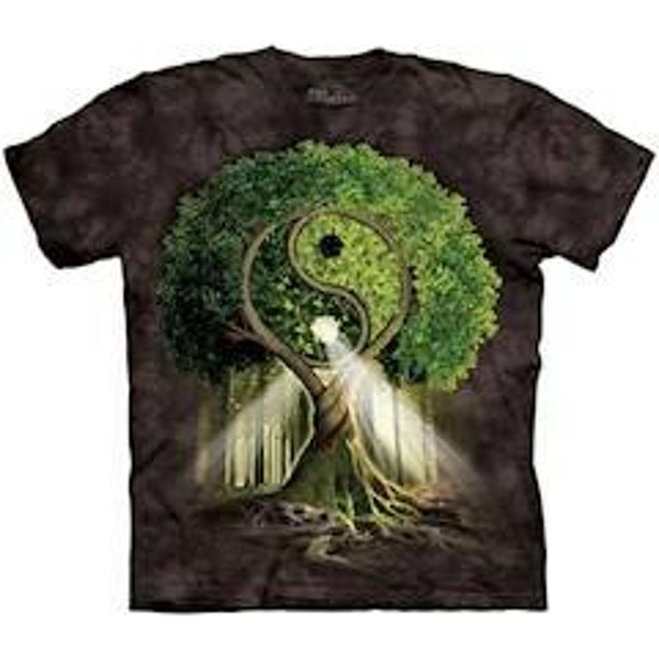 T Shirt Mountain Artwear Yin Yang Tree Zwart S