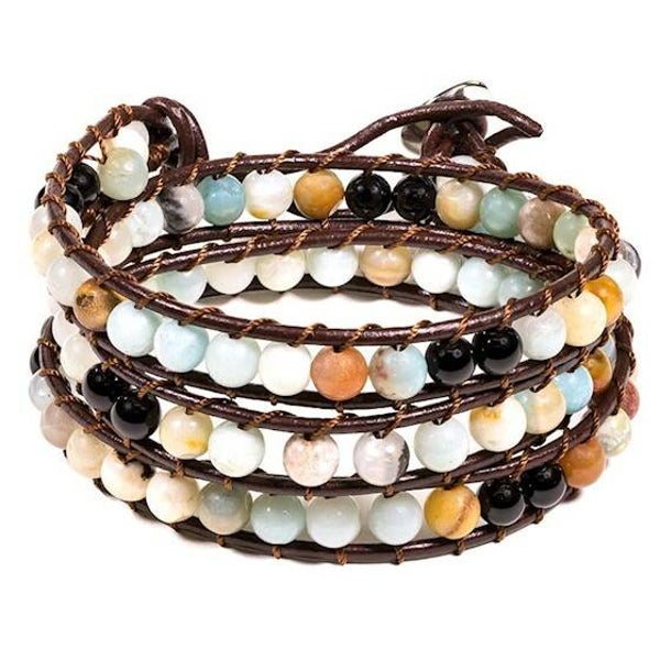 Armband amazoniet/zwarte agaat