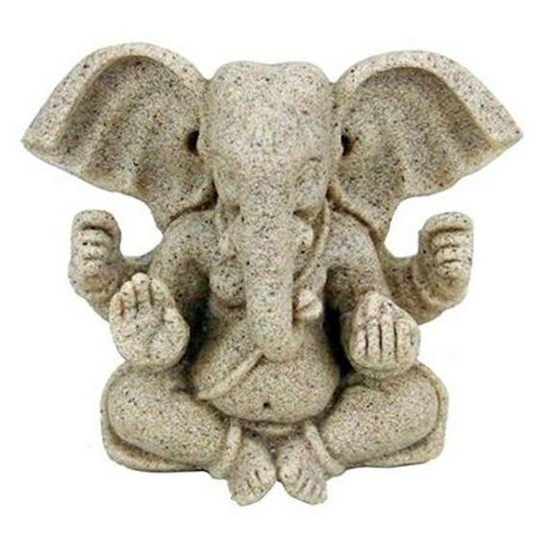 Ganesha beeld resin met zandstructuur 8 cm