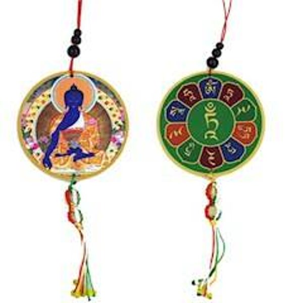 Auto- of raamhanger Medicijnboeddha & dorje