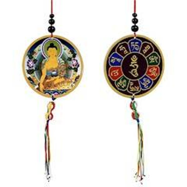Auto- of raamhanger Chenrezig & dorje