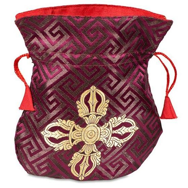 Brokaattasje dubbele dorje gevoerd diverse kleuren