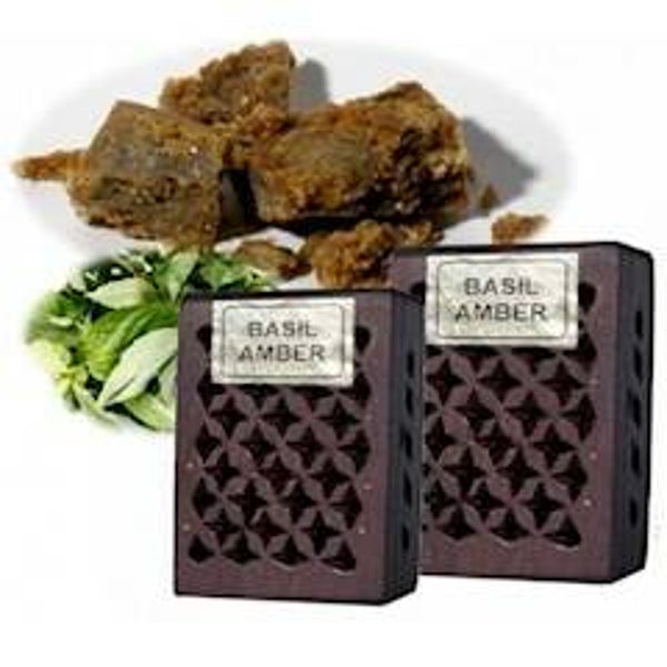 Wierookhars Basil/Amber in houten doosje