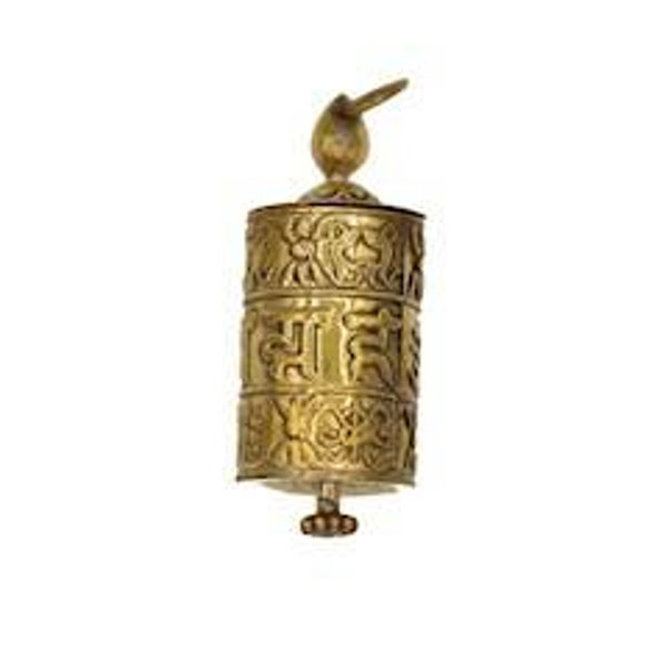 Gebedswiel hanger OMPMH goudkleurig