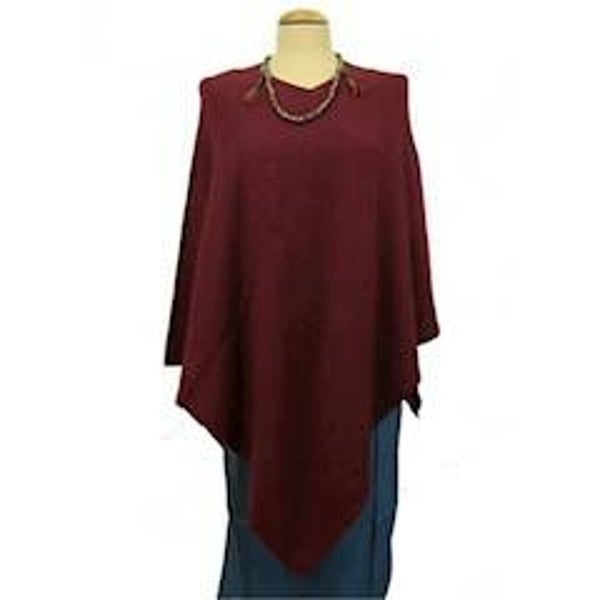 Meditatie Poncho Cashmere bordeaux rood