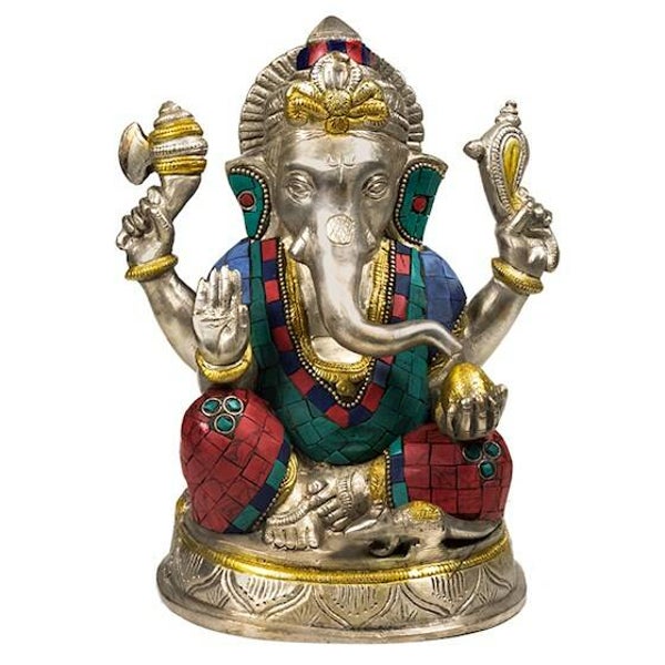 Ganesha beeld met mozaïek decoratie 20 cm