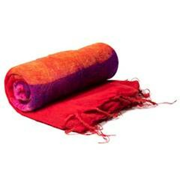 Meditatie omslagdoek rood met strepen 200x80 cm