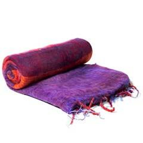 Meditatie omslagdoek paars met strepen 200x80 cm