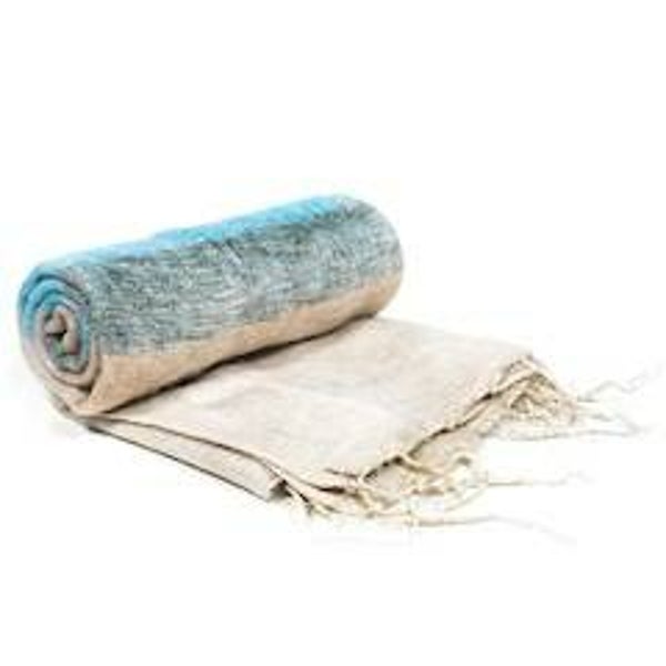 Meditatie omslagdoek crème met strepen 200x80 cm