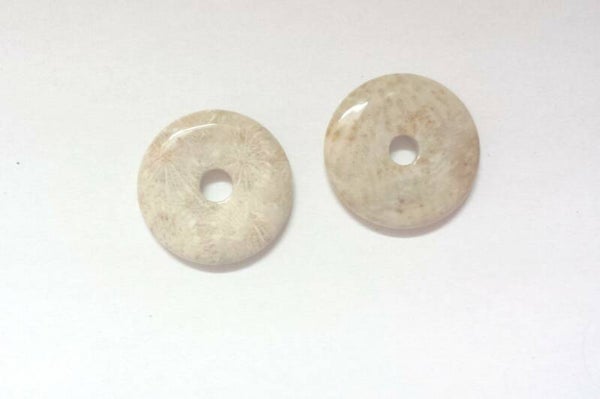 Donut hanger fossiel versteend 30 mm