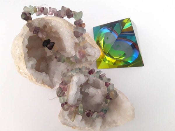 Elastisch split armband fluoriet