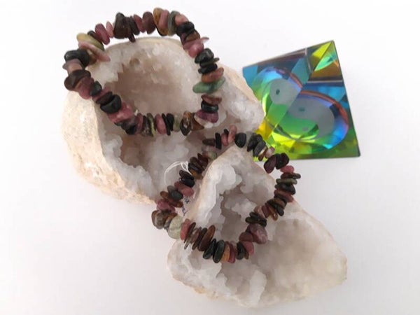 Elastisch split armband mix toermalijn