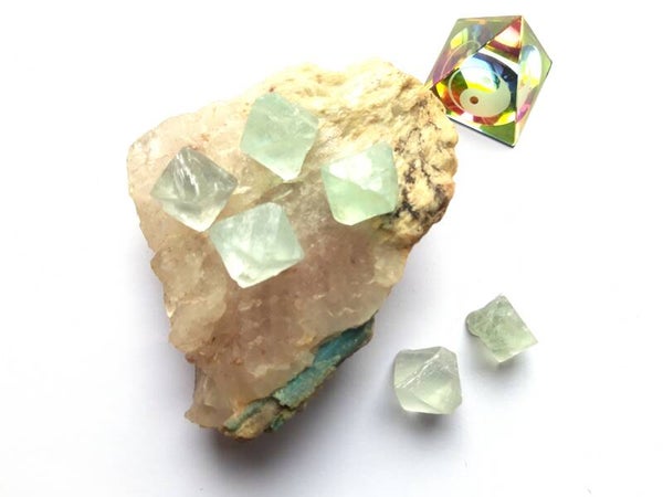 Ruw fluoriet groen octaeder