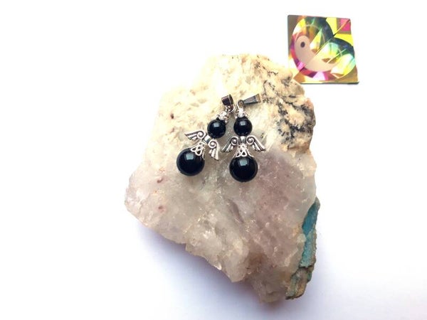 Engel Onyx edelsteen hanger