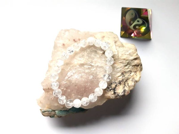 Armband Crackle Kwarts Bergkristal 8 mm