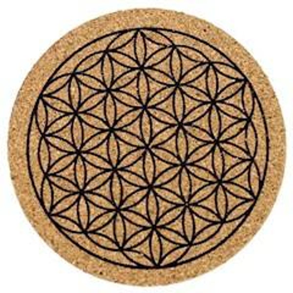 Bloem des Levens onderzetters kurk set van 6