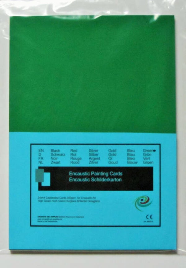 Encaustic gekleurd papier groen A4 of A5 per 6 stuks