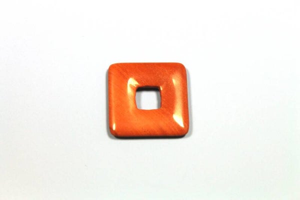 Donut vierkant jaspis rood 3.5x3.5 cm (binnenmaat 1.5x1.5 mm)