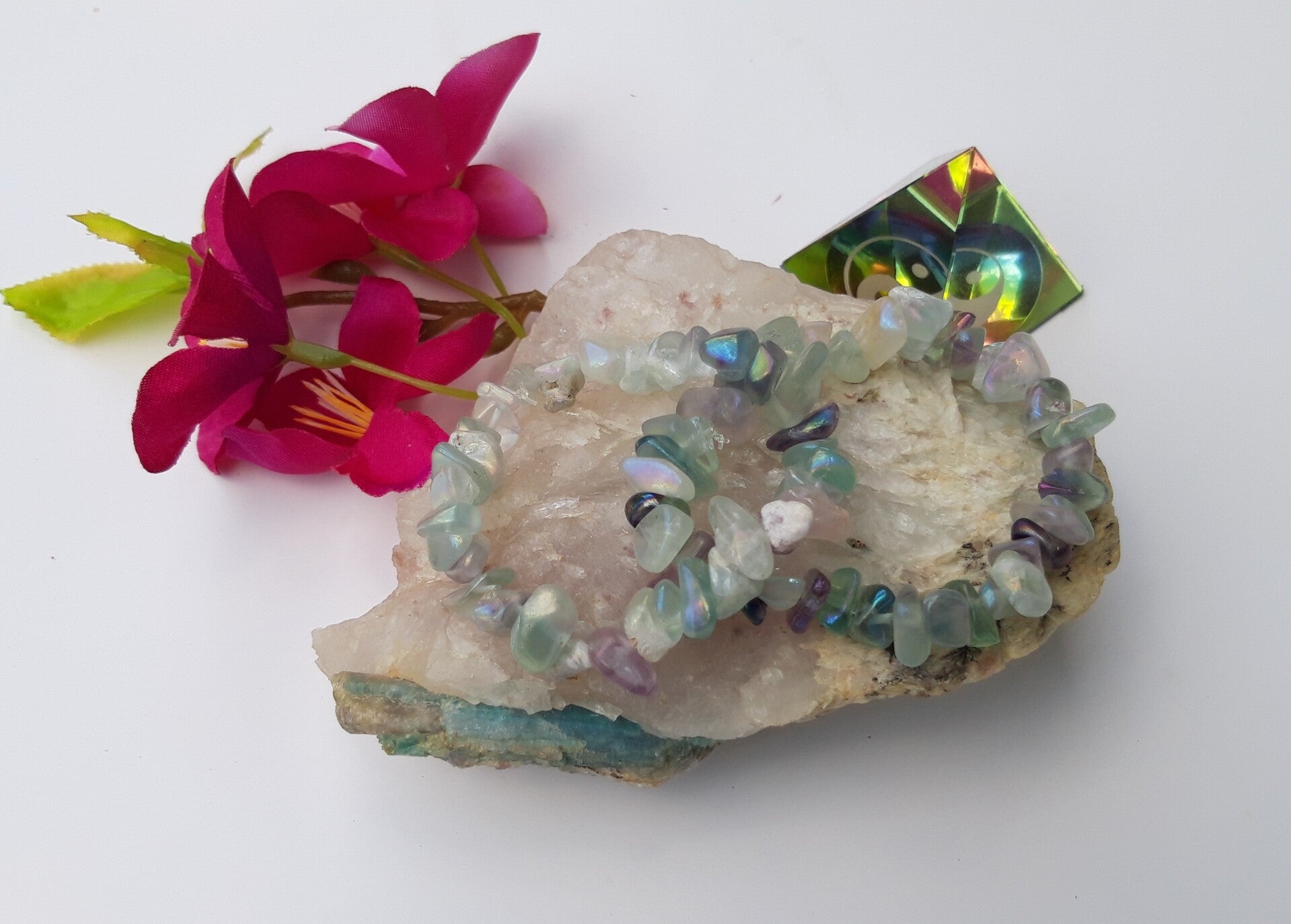 Elastisch split armband gegalvaniseerd Fluoriet