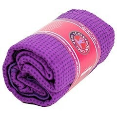 Yoga handdoek PVC of siliconen antislip paars 183x65 cm