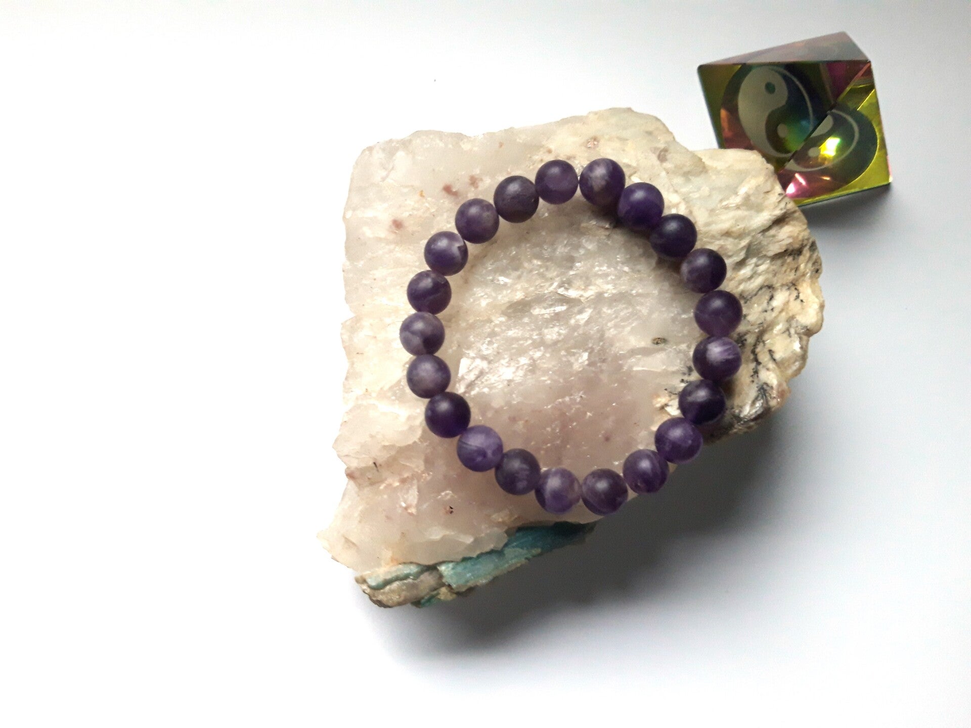 Armband Amethist mat 8 mm