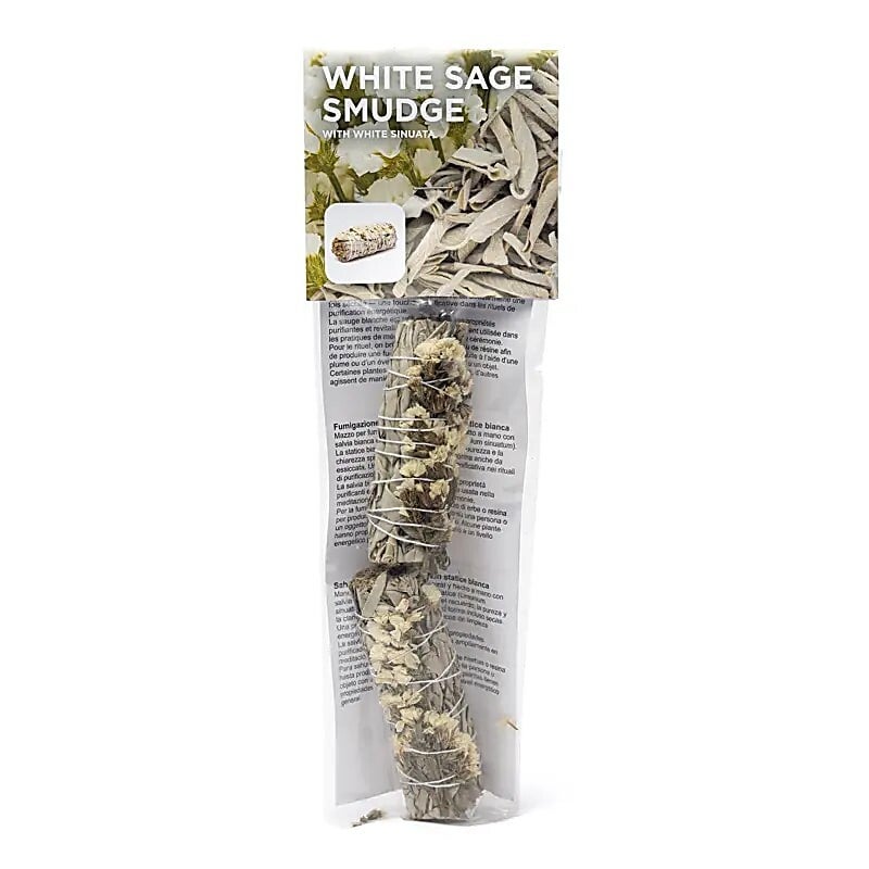 Witte salie smudge met witte sinuata set van 2