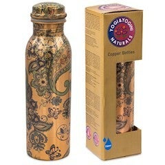 Koperen drinkfles paisley geprint